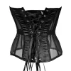 T-shirt kvinnor midja tränare cincher girdles sexig svart nät korsett goth vintage smala kroppsbälten streetwear se genom korsett