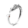 Klusterringar trendiga 925 sterling silver ring för par smycken utsökt drake phoenix kristall ögon djurmönster män kvinnor finger