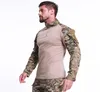 Hombres Camisa de combate táctico Camuflaje Manga larga Cremallera Casual Caza Pesca Ciclismo Tops Ropa Outwear Deportes Paintball Airso1233440