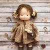 Mini Waldorf mignon poupée en peluche fille natif émail poupée artiste fait à la main Kawaii enfants cadeau de Noël poupées pour filles jouets 240307