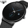 LIGE Mens Relógios Top Marca de Luxo Homens Moda Negócios Relógio Casual Analógico Quartz Relógio de Pulso À Prova D 'Água Relogio masculino C258s