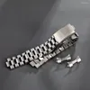 Bracelets de montre en acier inoxydable 316L SKX 18mm 20mm brosse polonaise solide président bracelet bande extrémité incurvée