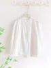 Женские блузки Lamtrip Unique 2024, кружевная плиссированная складчатая рубашка с воротником-стойкой, белая однобортная рубашка с длинными рукавами, блузка Mori