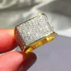 Luxe design hiphop gecertificeerd goud echte diamanten band ring sieraden cadeau voor je vriend Beste kwaliteit