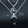 AFAWA acier inoxydable Shiva Parvati Ganesha Art dieu hindou Figure déclaration religieuse collier bijoux bisutérus N3766S03234b