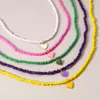 Pendant Necklaces Fashion Sweet Heart Handmade Multicolor Seed Beads Necklace For Women Pendants Girls Choker Collar Jewerly