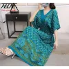 Abito THHONE Abito indiano Donna Casual Stile coreano hawaiano Boho Abiti floreali Abito lungo Maxi Vestito estivo Abito estivo in cotone