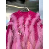 2023年秋/冬のキツネプルオーバーウールセータースプレッチアライグマの毛織り毛皮コートトップ309552