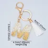 Keychains ZOSHI Exquisite 26 Letters Resin Charms For Women White Tassel Key Rings Handbag Ornaments Accessories