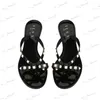 サンダルラグジュアリーデザイナースリッパマンサンダルフラットジェリースタッド女性靴ひもスライドフリップフロップブランドスライド最新サンダルサマービーチシューズT240308