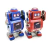 Divertente collezione per adulti Retro giocattolo a carica in metallo mini-robot rosso/blu con meccanismo a orologeria modello giocattolo vintage regalo 240307