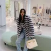 Wuhuang Haining's New Fox Hair Car Stripe Fur Coat For Women's Mid Length, By Layer Colored, Young Korean Edition Celebrity 692475