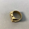 Masculino retro ouro sier quadrado masculino feminino anel de casamento designer jóias casal anéis com caixa de presentes