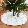 Decoraciones navideñas, 1 Uds., 78/90/120cm, falda de árbol con estampado de copos de nieve, delantal inferior de felpa para el hogar, decoración navideña de 2024 años