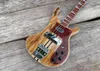 Custom Rick Maple+Rosewood Neck Thru Body Electric Bass Guitar Adjustable Bridge