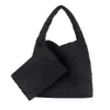 Продвижение Модная черная цветная одноцветная индивидуальная этикетка Большая тканая сумка-тоут из неопрена для женщин