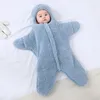 Dekens 0-12 Maanden Geboren Deken Winter Warm Houden Babyslaapzak Zachte Fleece Baby Sleepsack Leuke Zeester Inbakeren kleding