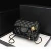 Borsa all-in-one di design da donna New Little Fragrant Wind Golden Ball Square Fat Man Diamond Plaid Chain Borsa da donna in vera pelle monospalla a tracolla alla moda