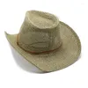 Bérets Personnalisé Western Girl Cowboy Chapeau De Paille Mode Plage Simple Soleil Pour Hommes Et Femmes Chapeaux D'été Maille Réglable Parasol Cap