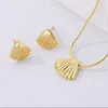 Matal Shell Pendant Necklaces for Women Summer Jewelry Set Bohemian Scallop Choker Necklace Sterling Silver 925 Party Gift 240305