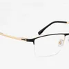 Solglasögon ramar 56-17-145 Pure Titanium Glasses Rim Men's Recponcript Optical Frame Semi-Rimless Myopia