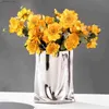 Vazolar seramik çiçek vazo büyük kapasiteli altın gümüş centerpiece parti için parti ev yatak odası yemek masası dekor l240309