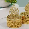 Bouteilles 1 PC Souvenir Coffret cadeau Gold Galvanoplastie Petite boîte Home Table Décor Portable Mariage Bibelot Bonbons Conteneur Sucre