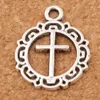 Otwarty kółko kwiatowe Cross Cross Charm Beads 150pcs Część 16 3x19 8 mm antyczne srebrne wisiorki ręcznie robione biżuteria DIY L495214T