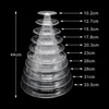 Smyckespåsar Väskor 10 Tier Cupcake Holder Stand Round Macaron Tower Clear Cake Display Rack för bröllop födelsedagsfest dekor248J