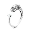 Pierścienie klastra Trendy 925 srebrny pierścień do pary biżuterii Znakomity smok Phoenix Crystal Eye Animal Men Men Mężczyznę palca