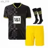 Maglie da calcio maglie da calcio stagione ADEYEMI 2024 maglia da calcio calcio DORTMUND pericolo YEYNA uomo bambini kit speciale tutto neroH240309