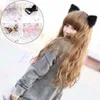 Yeni sevimli kedi tilki kulak uzun kürk saç kafa bantları Gilrs anime cosplay parti kostümü pervane saç aksesuarları 307q