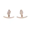 Orecchini a bottone 2024 Argento sterling 925 di alta qualità Colori rosa oro Double Sided Pave Cz Ear Cuff Jaket Orecchino