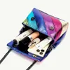 Neue Mode Diamant Geprägte Kette Schulter Tasche Damen Regenbogen Crossbody Sling Messenger Kreuz Körper Handtasche Leder Taschen Frauen