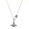 Viviennes Westwoods volledige diamanten pinnen ketting Saturn ketting hoog niveau grote Flash hoge ketting ketting