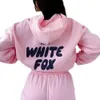 Designer Womens Hoodies Letter Print 2 Piece Outfits Fox Cowl Neck Long Black White Sleeve Sweatshirt and Pants Set Tracksuit Pullover Hooded Sports Suit