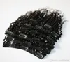 Peruwiańskie włosy 100G 8pcs Kinky Curly African American Clip in Human Hair Extensions5624034