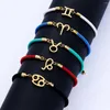 Urok Bracelets 2024 Znak Zodiak Bransoletka ze stali nierdzewnej ręcznie robiona regulowana lina dla kobiet DIY Friend Biżuteria