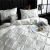 Silk Washed Bedding set Luxury Duvet Cover Double Bed Coverlet Queen Size Bed Sheets set Comforters Solid Color Linens XY37# 240306