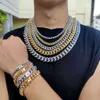 Hip Hop Multi Size Mens Gold Chain Pvd 14k 18k Gold Plated Stainless Steel Miami Cuban Link Chain Necklace