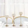 Ljushållare Gold Crystal Candelabra Tea Light Candlestick Holder Decor for Dining Table Home Decor (Pack of 3PCS)