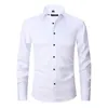 Spring Mens Social Shirt Slim Business Dress Shirts Male Long Sleeve Casual Formal Elegant Shirt Blouses Tops Man Brand Clothes 240306