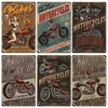 Pintura de metal ic retro crânio motocicleta sinal de lata pintura de metal cartaz quarto bar clube garagem decorativa ferro arte pintura decoração de casa t240309