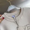 Kadın Hoodies Sweatshirts Yüksek Versiyonu Sweatshirt Sweater Sonbahar ve Kış Nakış Yuvarlak Uzun Kollu Lowe Ters Ters Kazak Erkek Kadınlar Büyük Boy