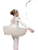 Bühnenkleidung, Ballett-Trikot für Kleinkinder, Mädchen mit Rock, klassisches Langarm-Tanz-Gymnastik-Ballerina-Outfit-Kleid