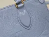 M46840 Kleine Handtasche Top Qualität Neue Damen Tasche Rindsleder Geprägt Blau Umhängetasche Handtasche