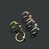 Fashion titanium steel nails Stud earrings for mens and women gold silver jewelry for lovers couple rings gift288x