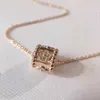 Designer pingente colar doce vanca prata trevo caleidoscópio colar para mulheres com luz luxo diamante conjunto pingente colar corrente rw6c