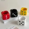 Decorative Objects Figurines Procelain Dice Ashtray Modern Home Living Room Decoration Office Desk Accessories Decoration Mini Dice Ashtray Ash Storage Box T2403