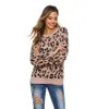 Frauen Pullover Rundhals Langen Ärmeln Winter Weibliche Stricken Tiger Leopard Print Oberfläche Tops Casual Lose Gestrickte Tuch